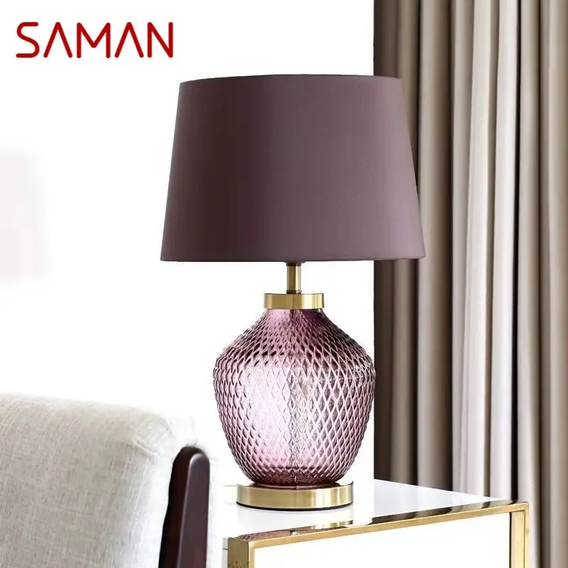 SAMAN Nordic Modern Table Lamp Fashionable Art Blue Iiving Room Bedroom  Hotel LED Personality Originality Desk Light