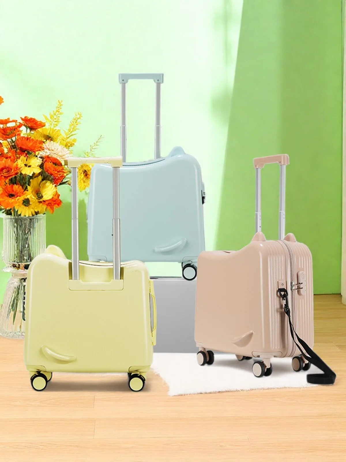 

Children's Lage Cartoon Sle ABS+PC Material Girls Boys Suitcase Can Sit on Ride on Board New 2025 Model 20 Inch for Girl...