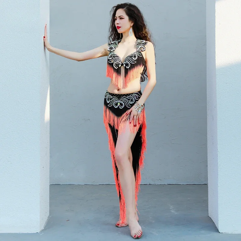 

Belly Dance Costume Popsong Performance Women's Tassel Performance Clothes Customsized Sequin Dress Oriental Dance Clothing