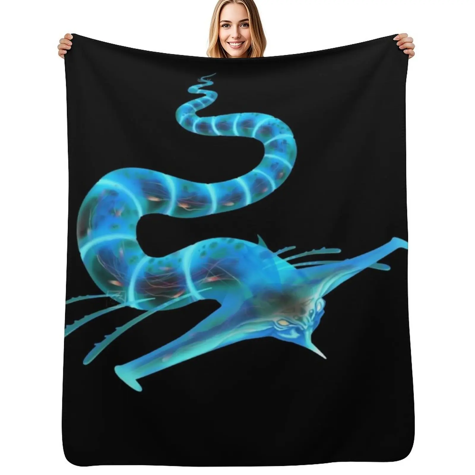 

Subnautica - Ghost Leviathan Throw Blanket Furrys Hairy christmas decoration Thin Blankets