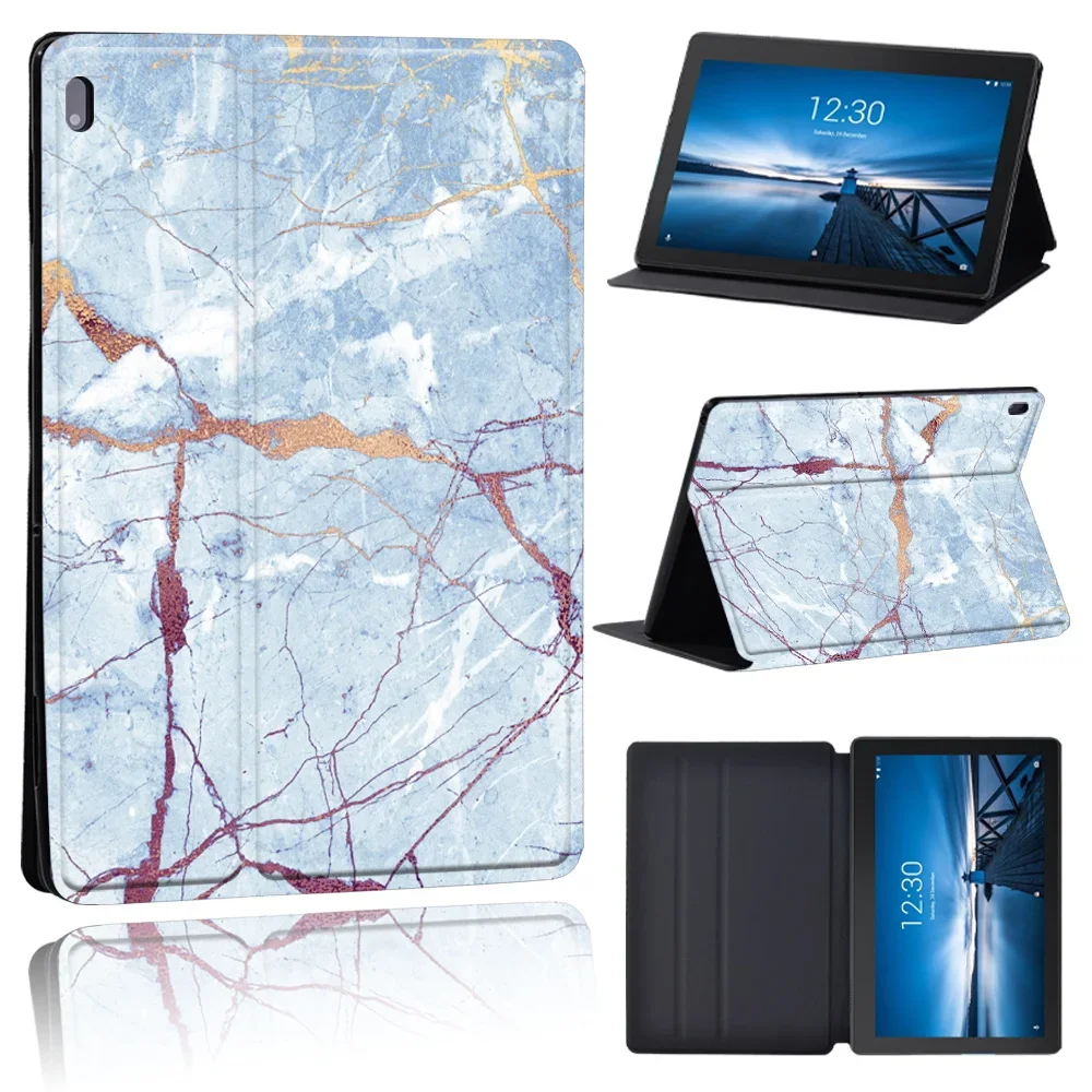 Funda Lenovo Tab E10/Tab M10 X505F/Tab M10 Plus Case Pu Leather Stand Marble Pattern Cover for Tab M10 HD X306F/Tab M7/Tab M8