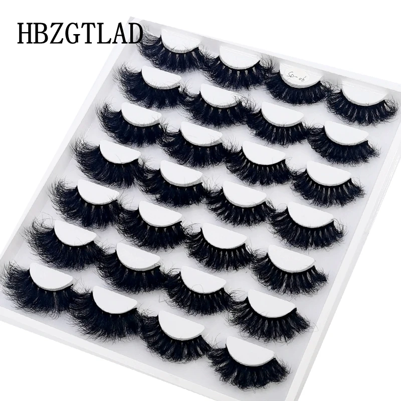 HBZGTLAD 14 Paar Wimpern 25mm Kunstnerz-Wimpern Langanhaltende Flauschige Nerzwimpern Dramatische Volumen-Wimpernverlängerung Dick Lang – Detail 12