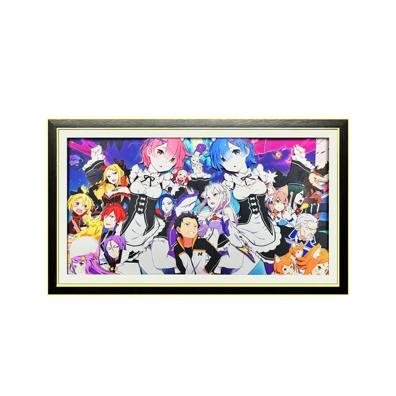 

Re:Zero - Starting Life in Another World 3D Paper Sculpture Art with Display Frame - Anime Wall Decor, Collectible Gift for Fans