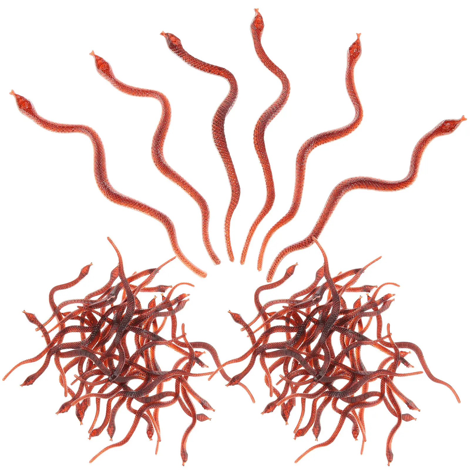 

100 шт. реалистичных мини-змейок, яркие пластиковые имитации змей для вечеринок, розыгрышей, приколов, пугания детей