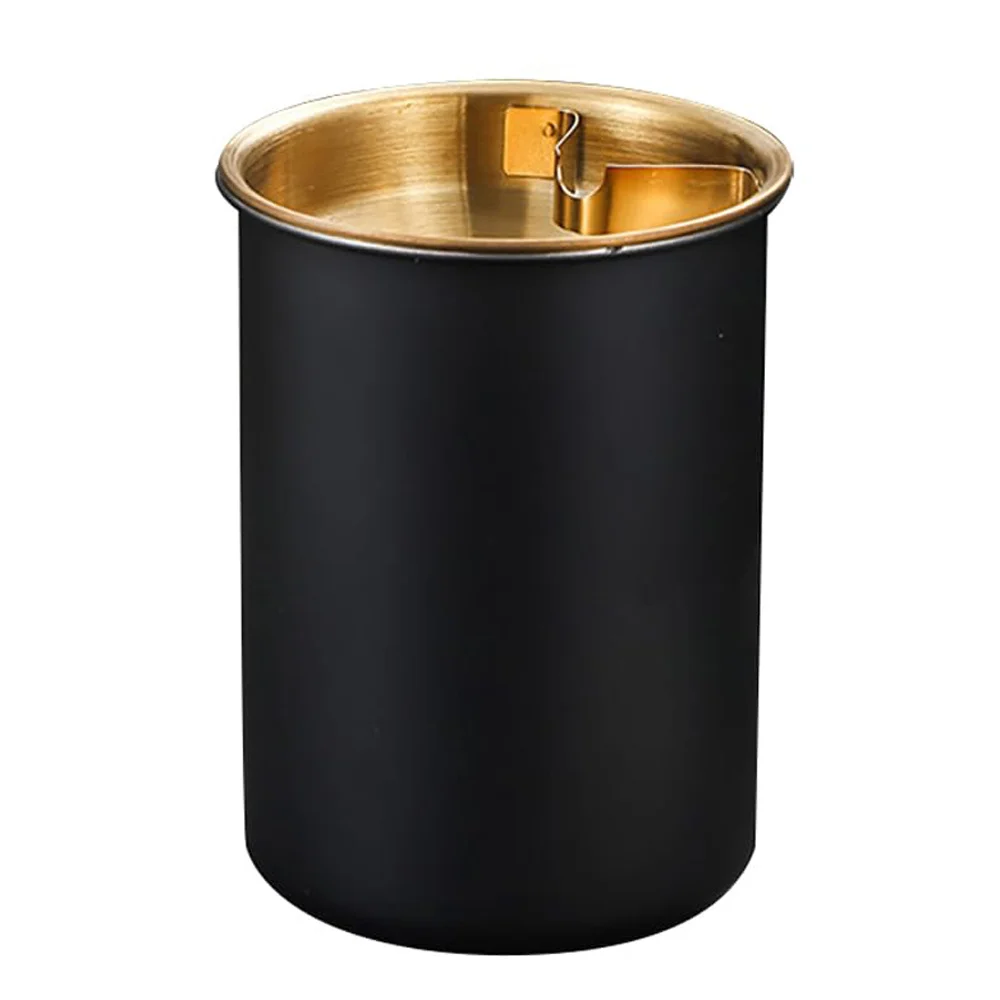 Ashtray Stainless Steel Ashtray With Lid Round Windproof Stainless Steel Smokeless Cigar Ashtray Patio Indoor 1PC