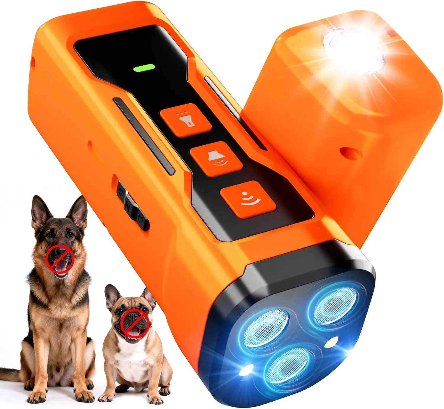 

6 Modes Ultrasonic Anti Barking Device for Dogs, 33 FT Range with Flashlight, Indoor Outdoor Training