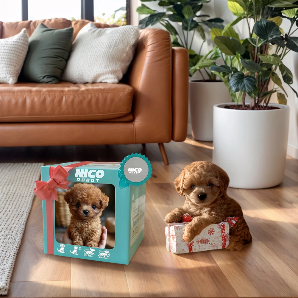 Perro robot electrónico, juguete interactivo de peluche para cachorros, funciona con pilas para niñas y niños