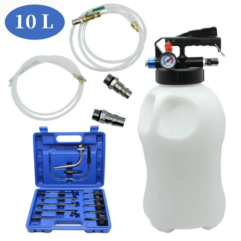 10L Pneumatic Transmission Oil Filling Tool Oil Changer Fluid Extractor Dispenser Refill Pump Tool Kit With 13pcs ATF Adaptor