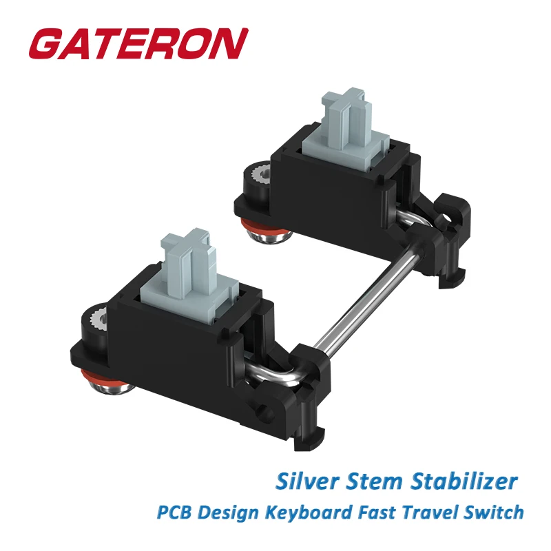 GATERON Fast Travel Silver 7u 6.25u 2u Stabilizer Screw In V2 Customized DIY Hotswap 60% Mechanical Keyboard PCB Mount