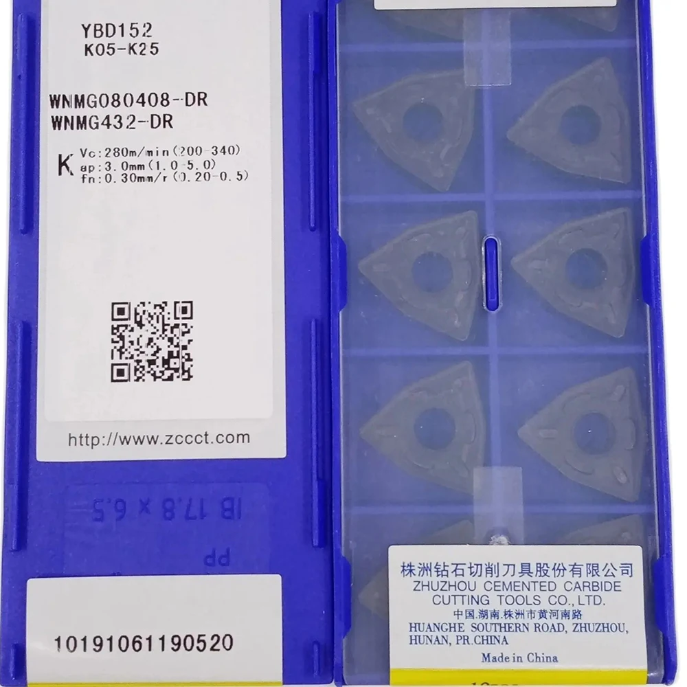 

ZCC WNMG080408-DR YBC252 YBD152 YBD102 YBC351 YBC152 YBC251 WNMG Turning tool carbide inserts For processing steel and cast iron