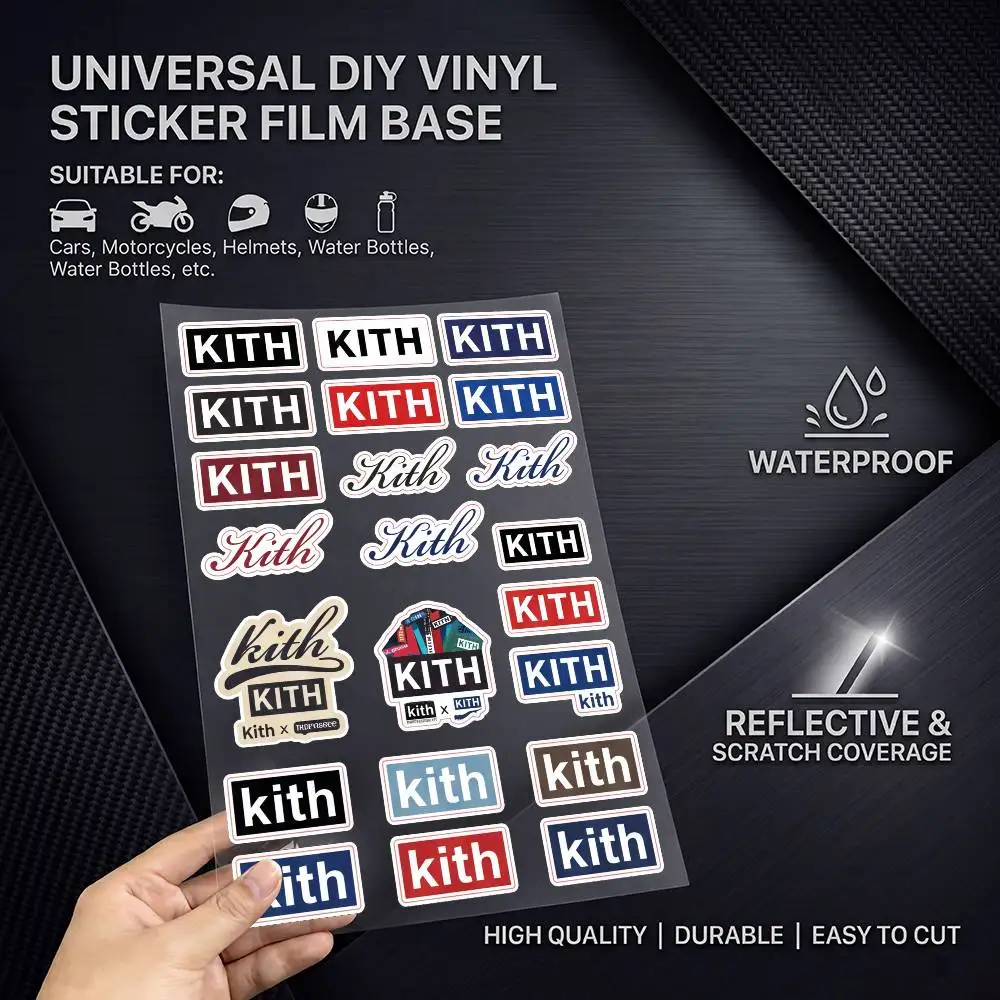 K-KITH-H Durable Waterproof Reflective Decor Sticker Scratch Cover For Motorcycle Car Helmet Fridge Accessories