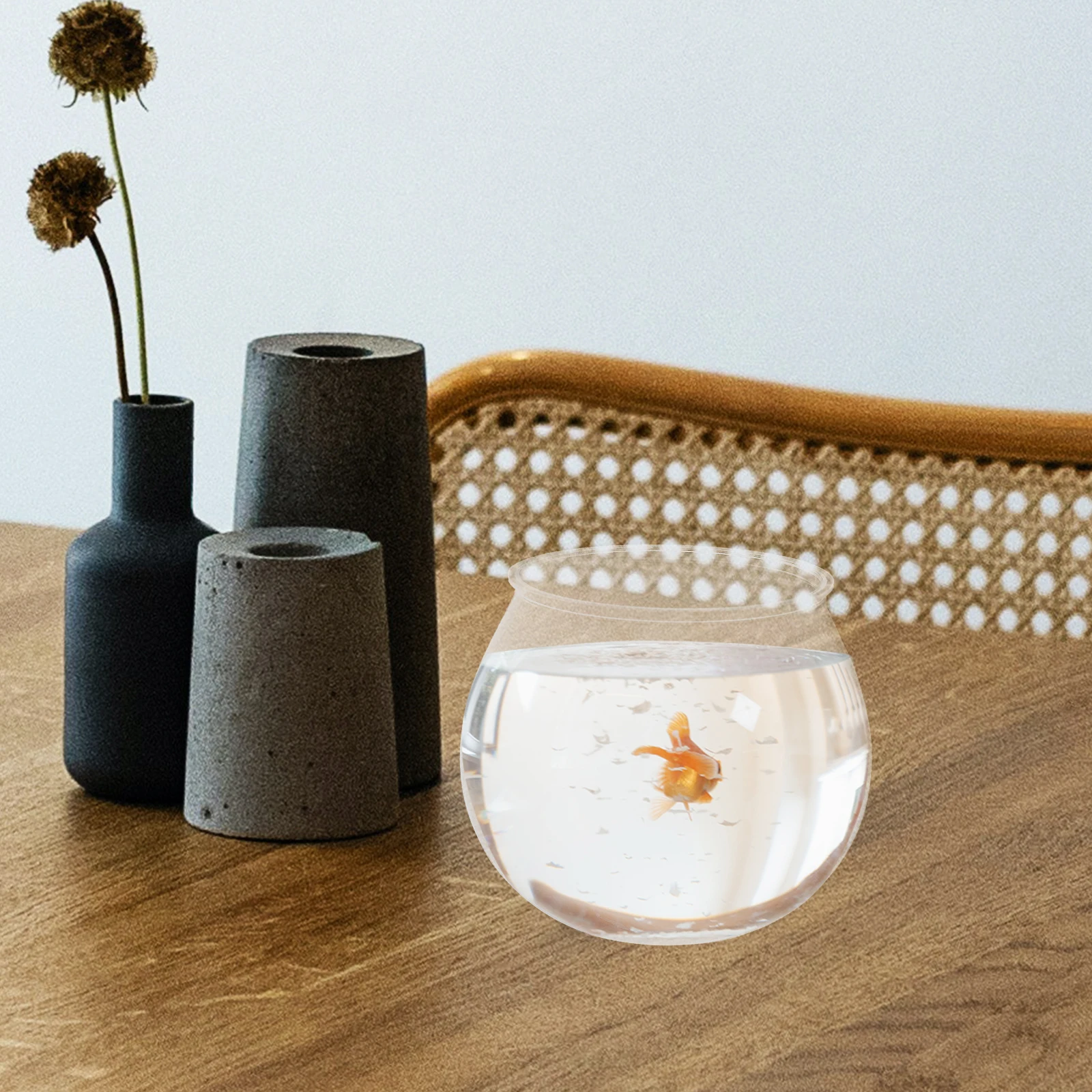 

4pcs Clear Tank Aquarium Transparent Small Goldfish Tank For Home Decor Lightweight Plastic Fish Bowl Reusable Desktop Fish