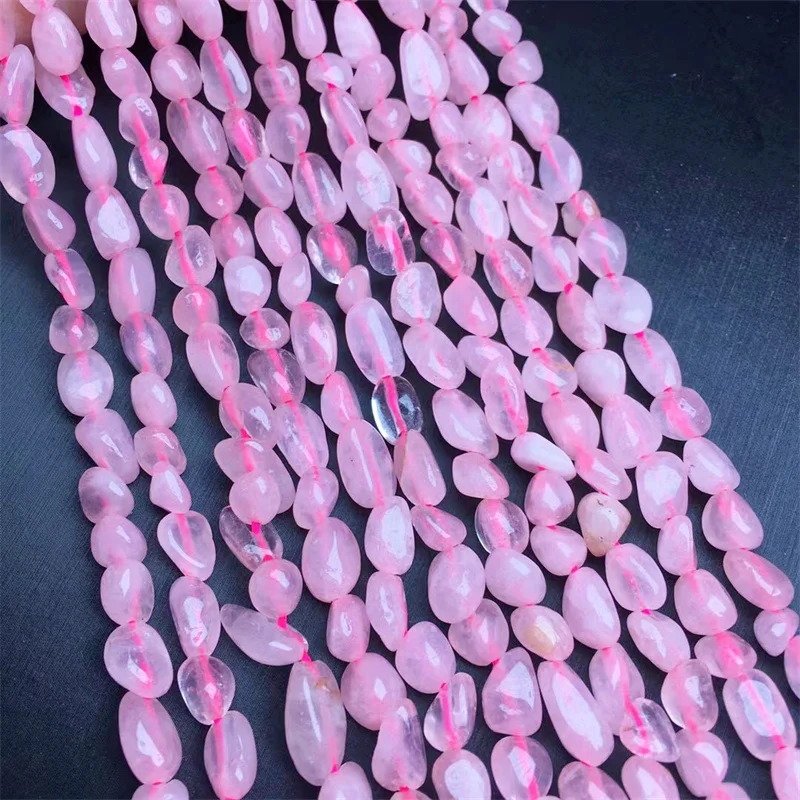 2PCS Natural Rose Quartz Chain Exquisite Loose Spacer Beaded For Jewelry Making DIY Bracelet Necklace Accessories 6MM