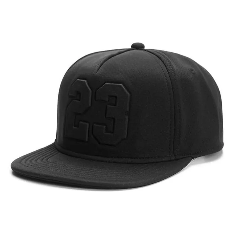 NEW Black Tide Fashion Number 23 Pattern Men Baseball Cap Adjustable Solid Color Flat Brim Caps Breathable Hip Hop Hat Unisex