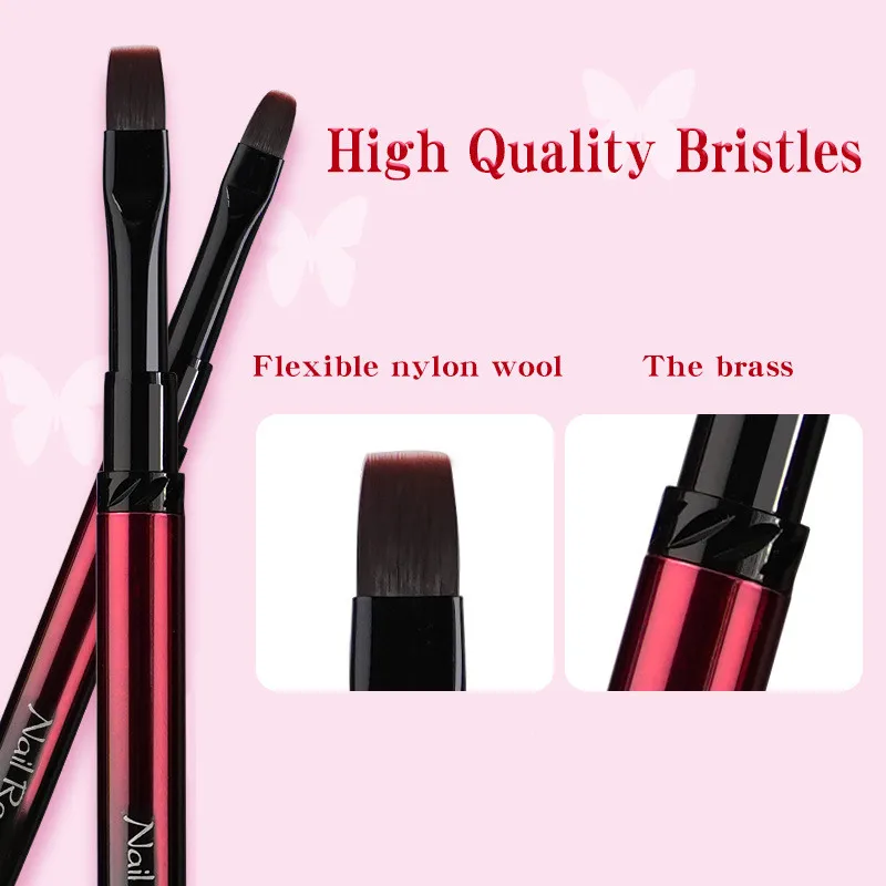 13 نمط أسود أحمر التدرج مقبض مسمار رسم فرش لخطوط مانيكير اللوحة التدرج UV هلام تمديد منشئ قلم رسم #4