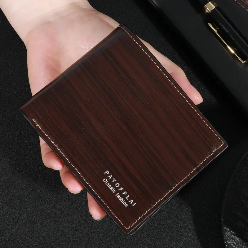 

Men's Wallet with Hasp Business Card Holder Case Male Short Purse PU Leather Money Bag for Men Credit Card Wallets