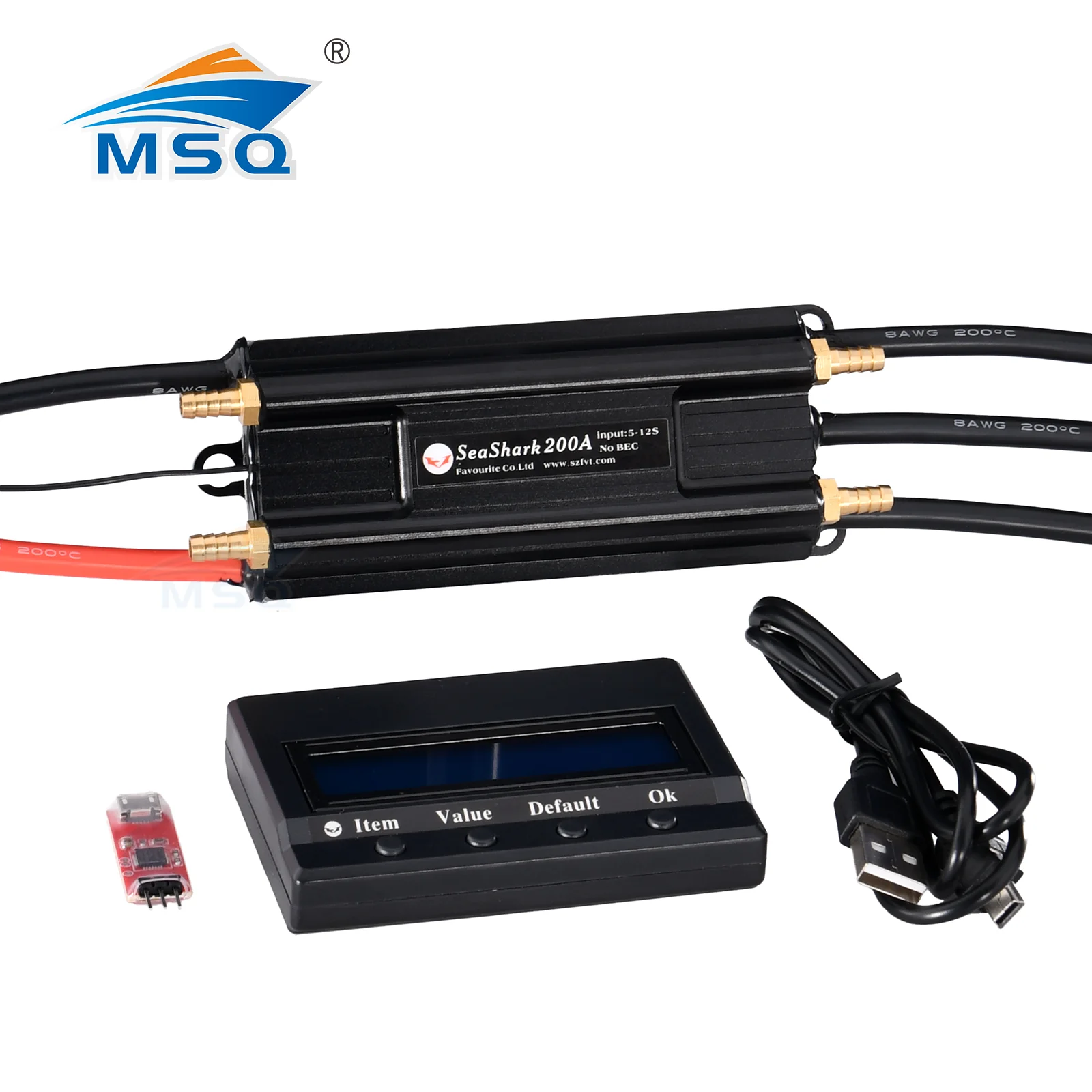 

200A Brushless Water Cooling ESC Waterproof 5s-12s High Voltage ESC No BEC for Rc Boat Thruster