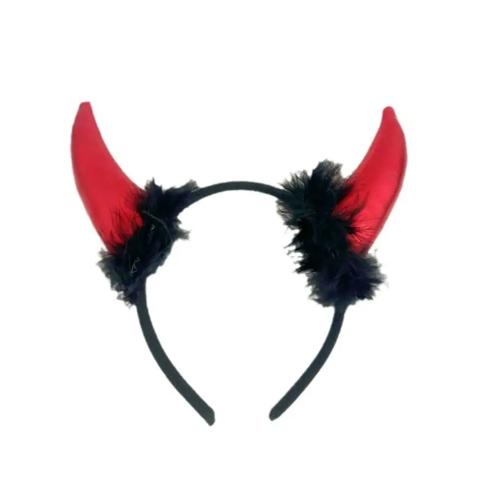 Rotes Kostüm Teufelshörner Stirnband Dekorationen Halloween Party Halloween Haarband Haarschmuck Goth Glitzer Stirnband Herren