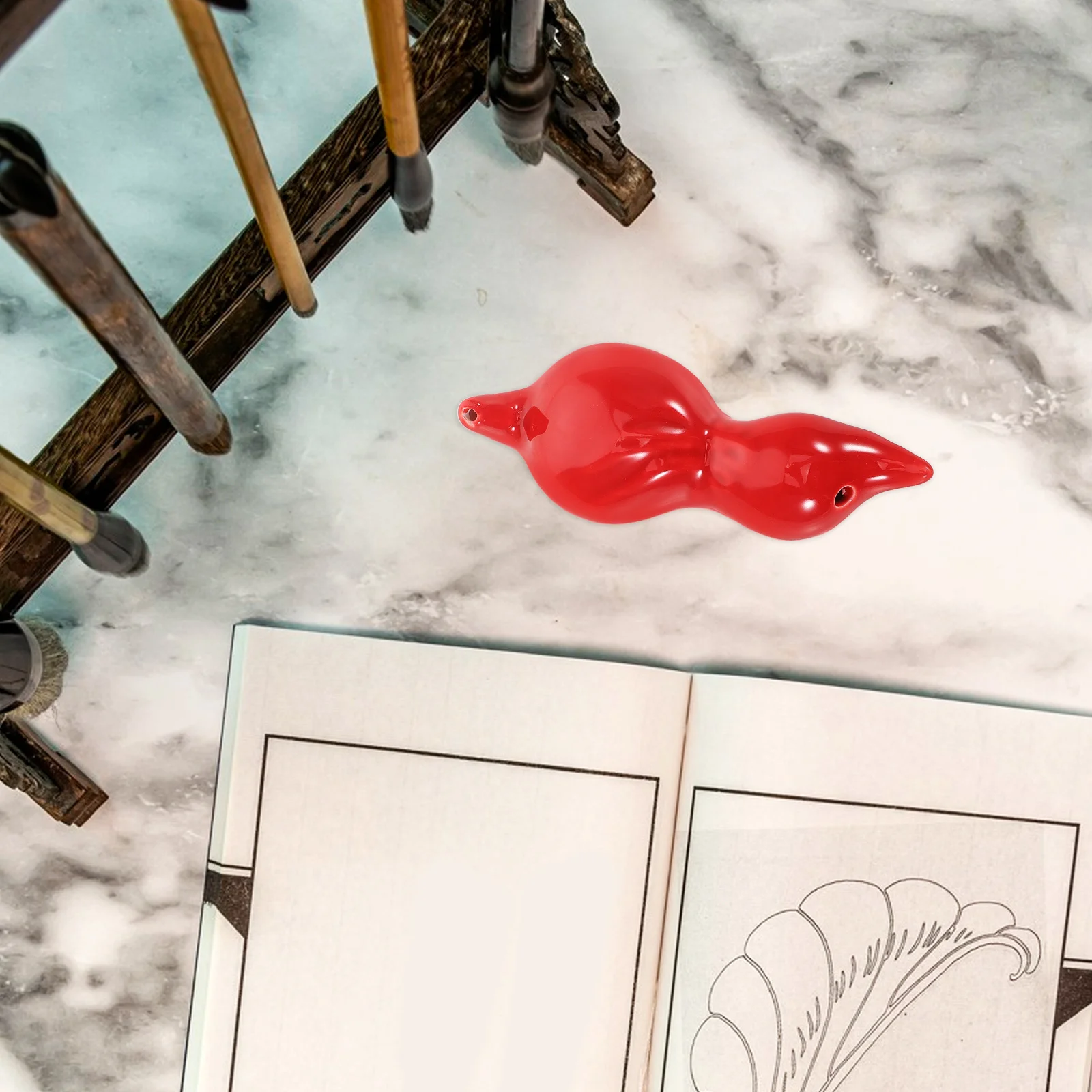 

Ceramic Oriental Art Supply Ink Bottle Japanese Painting Water Dropper Pottery Tool Calligraphy Chinese Red