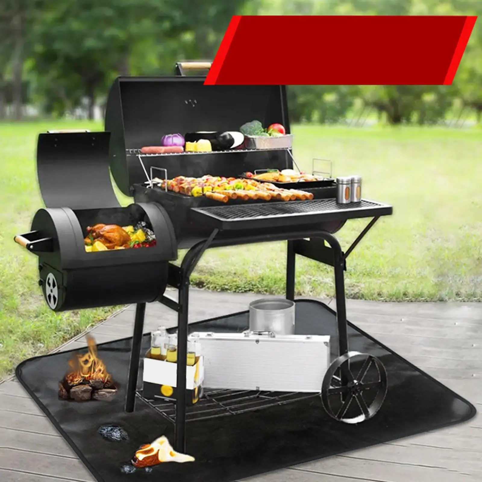 

Огнестойкий коврик для гриля из силикона и стекловолокна, легко моется, огнеупорный, водонепроницаемый, для террасы и патио