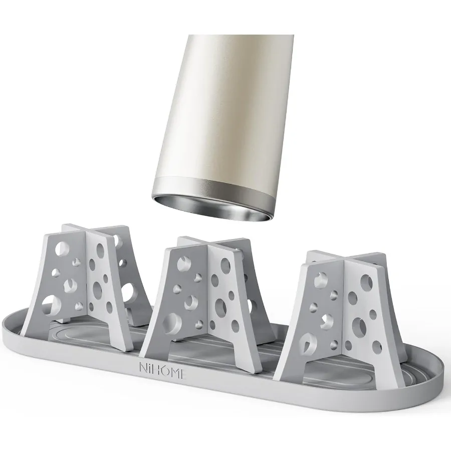 

Силиконовые сушилки для бутылок с водой, набор из 3-х с поддоном для капель, стиль сыра для более быстрой сушки, сушилки для бутылок, пригодные для чашек Spo