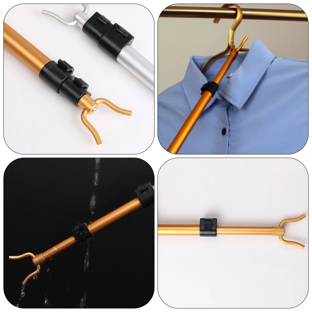 Pole Closet Hook Clothes Reach Stick Rod Retractable Reacher Hanger Garment Drying Clothing Poles Telescoping