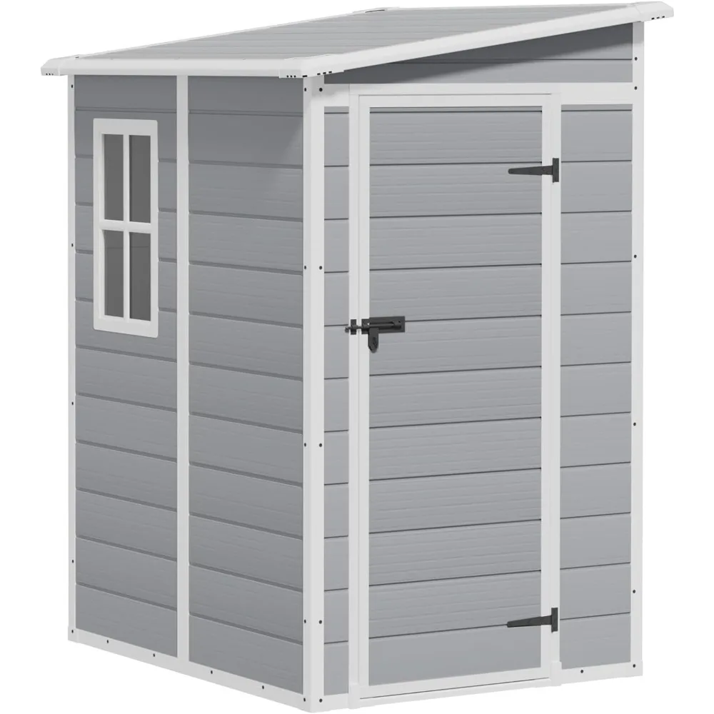 

5' x 4' Resin Weather Resistant Outdoor Storage Shed with Floor