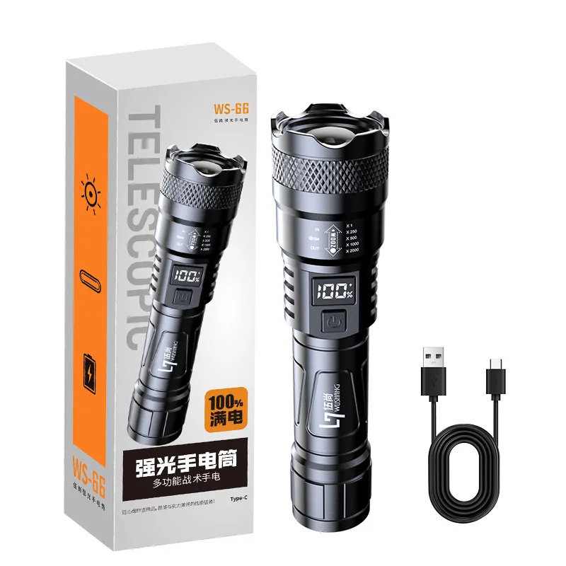 LED Ultra Powerful 18650 Flashlight Waterproof Lamp USB Rechargeable High Power Tactical Flashlights Telescopic Zoom Lantern