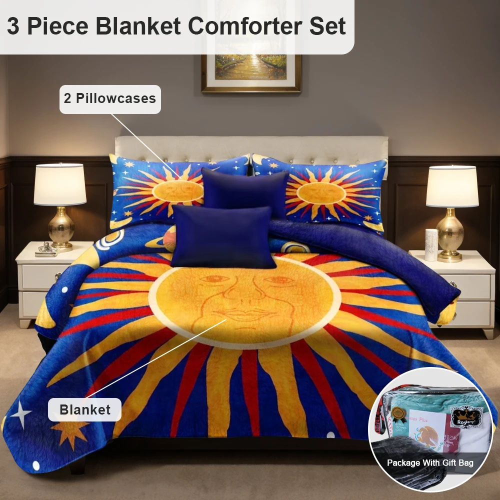 

Комплект утяжеленных одеял из бархатного флиса, 9 фунтов, размер Queen/King, 3 шт., двустороннее одеяло в корейском стиле с принтом