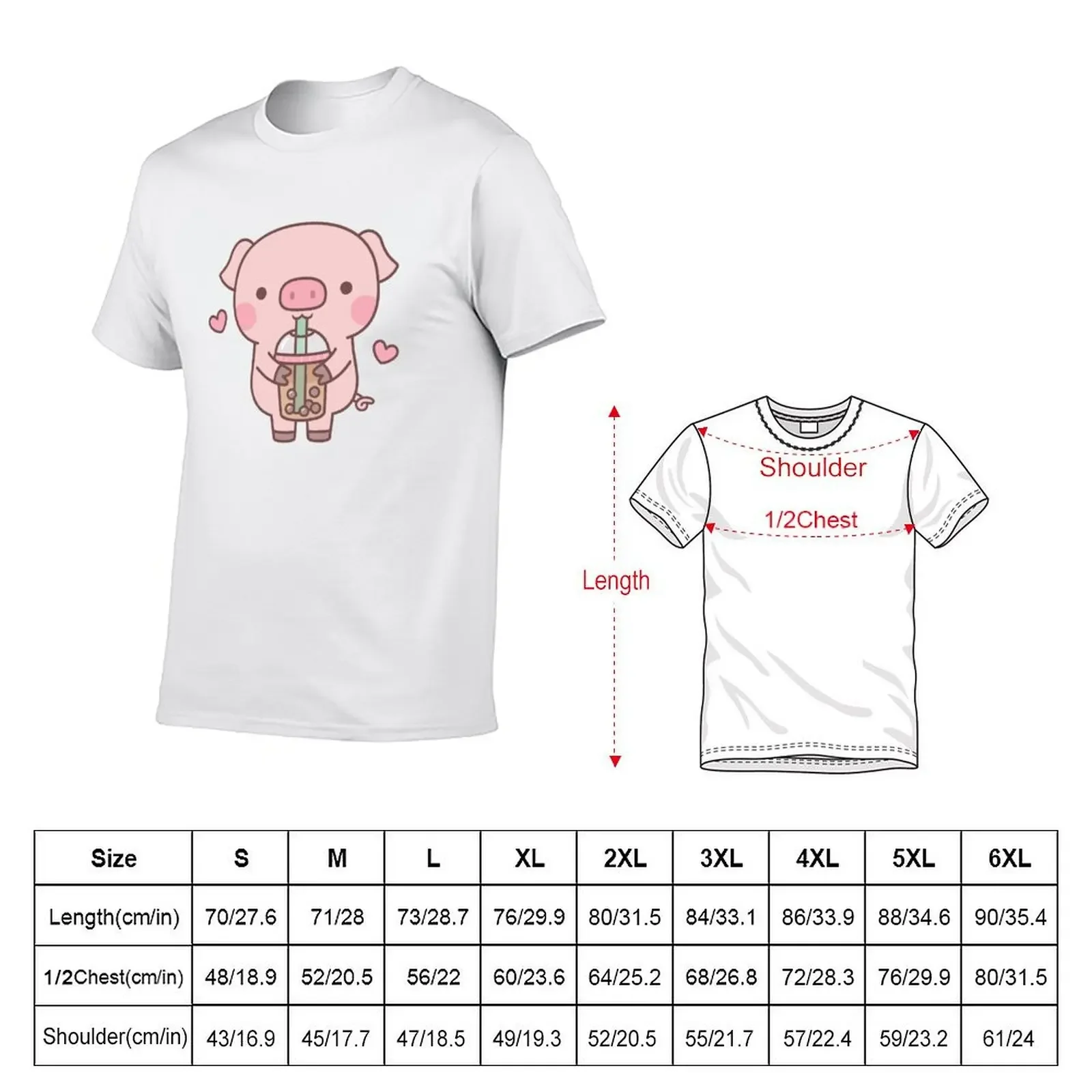 Cute Little Piggy Loves Boba Tea T-Shirt boys whites anime stuff kawaii clothes street wear mens designer t shirt