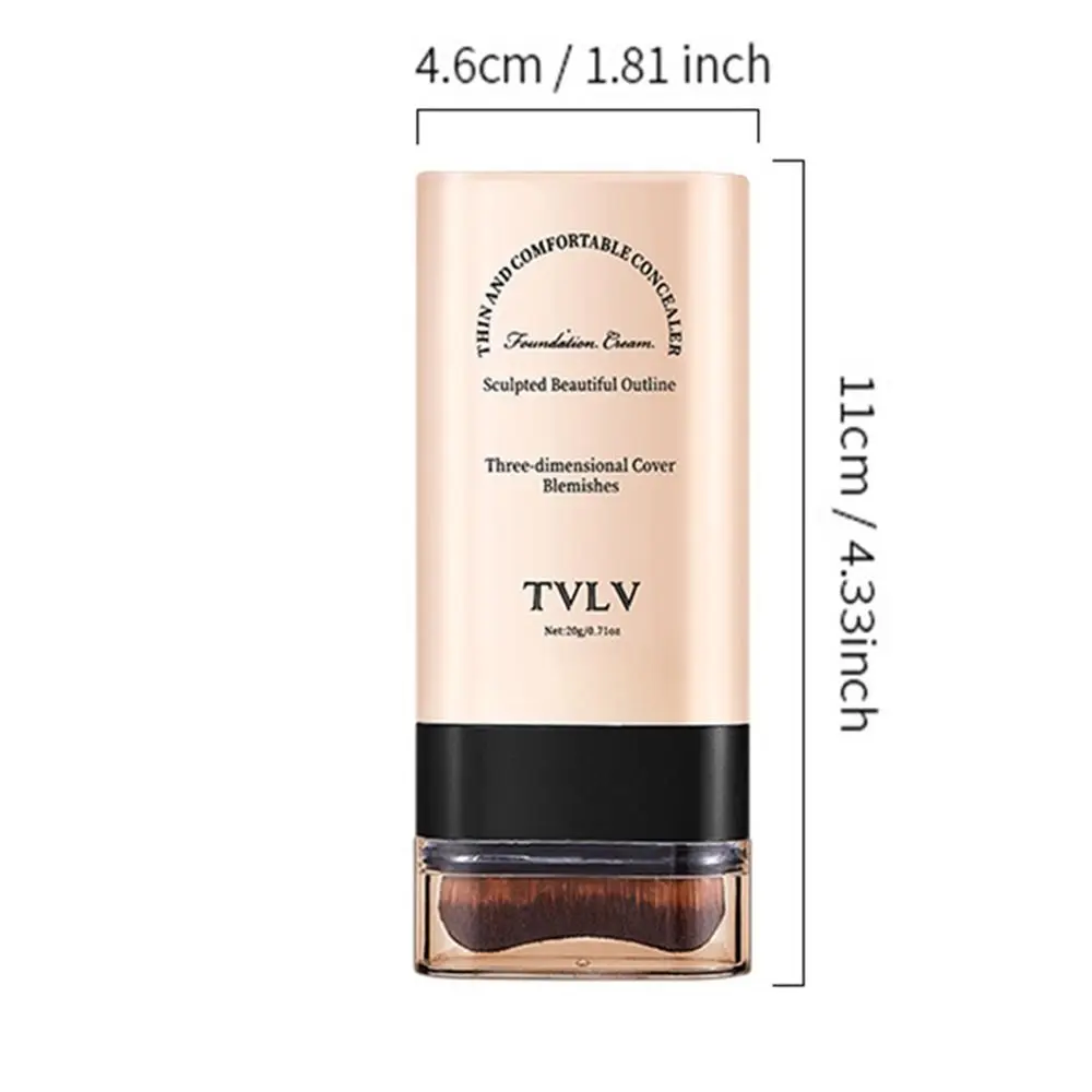 Base en barra de borrador de larga duración con pincel, base líquida que no deja marcas, hidratante, ilumina el tono de la piel