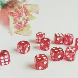 Set di 10 pezzi Glitter Dice Roller D6 6 facce 12mm Gioco da casinò Dadi D6 Mini dadi in sacchetto OPP per gioco da tavolo