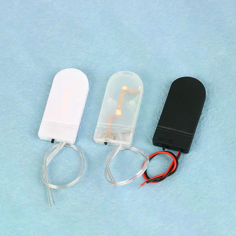 5Pcs Button Coin Cell Battery Holder Case Cover With ON-OFF Switch Leads Wire Battery Box Single Dual Slots