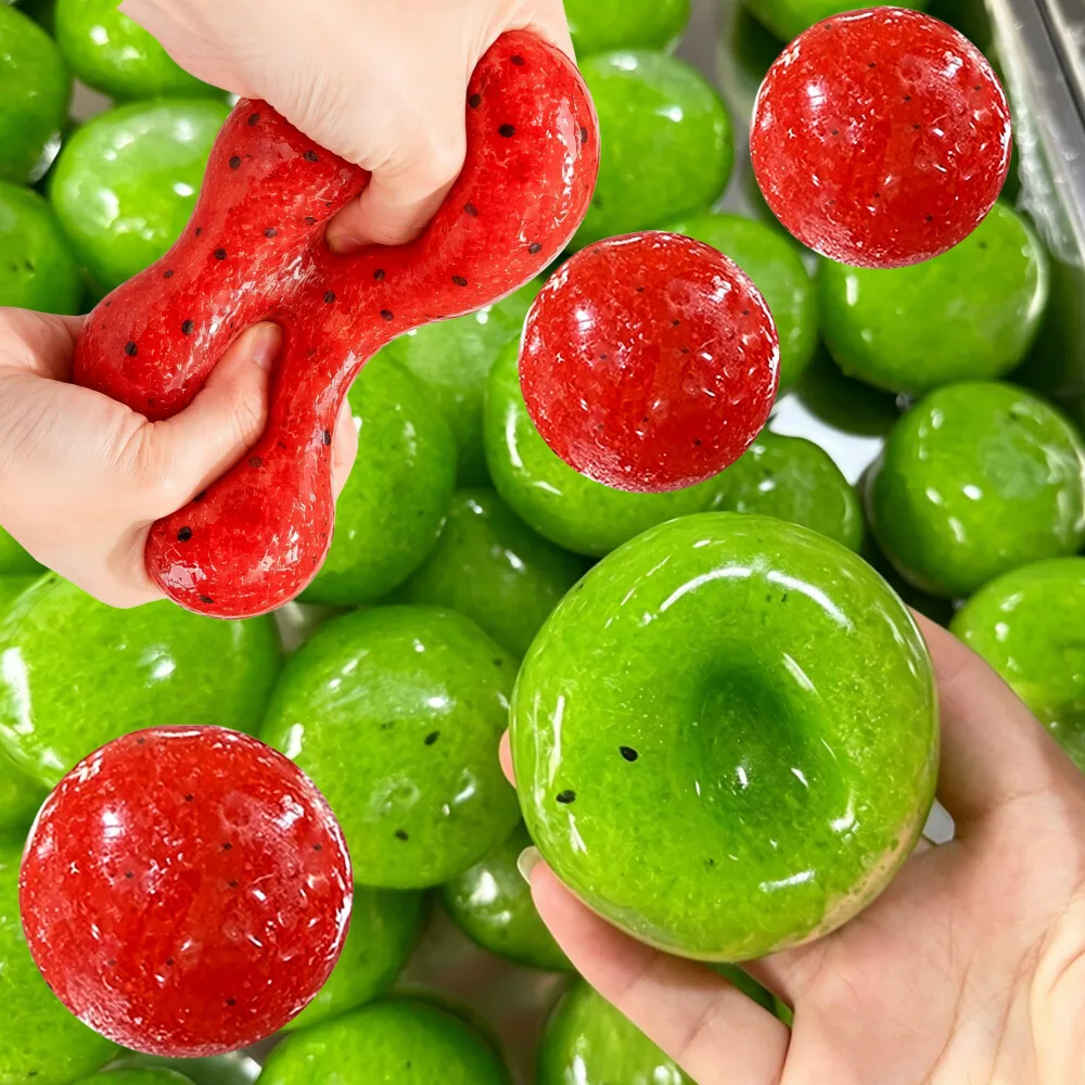 Hot Sale Squishy Handmade Watermelon Slush Toy Soft, Slow-Rebound Stress Relief Squeezy Toy Realistic Fruit Model Adult Gift