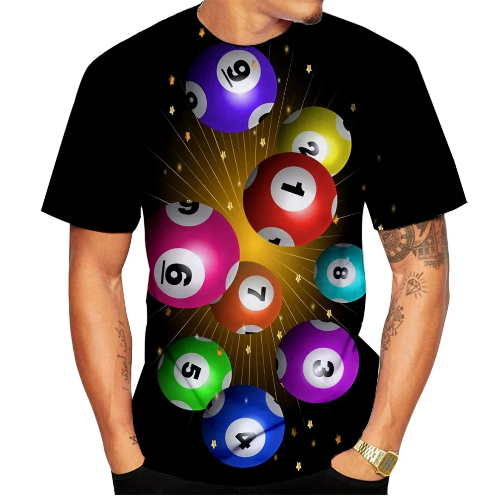 New Fashion uomo donna t shirt 3d Printed Pool Balls biliardo T Shirt Unisex camicie a maniche corte top per uomo