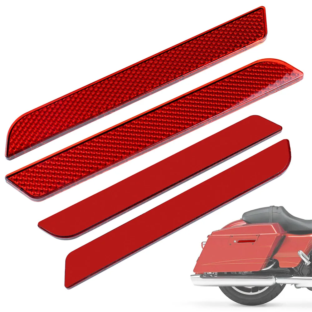 2pcs Motorcycle Saddlebag Guard Reflector Cover For Harley Touring Street Glide Road King Electra Tri Glide CVO FLT/FLHT 1993-2024