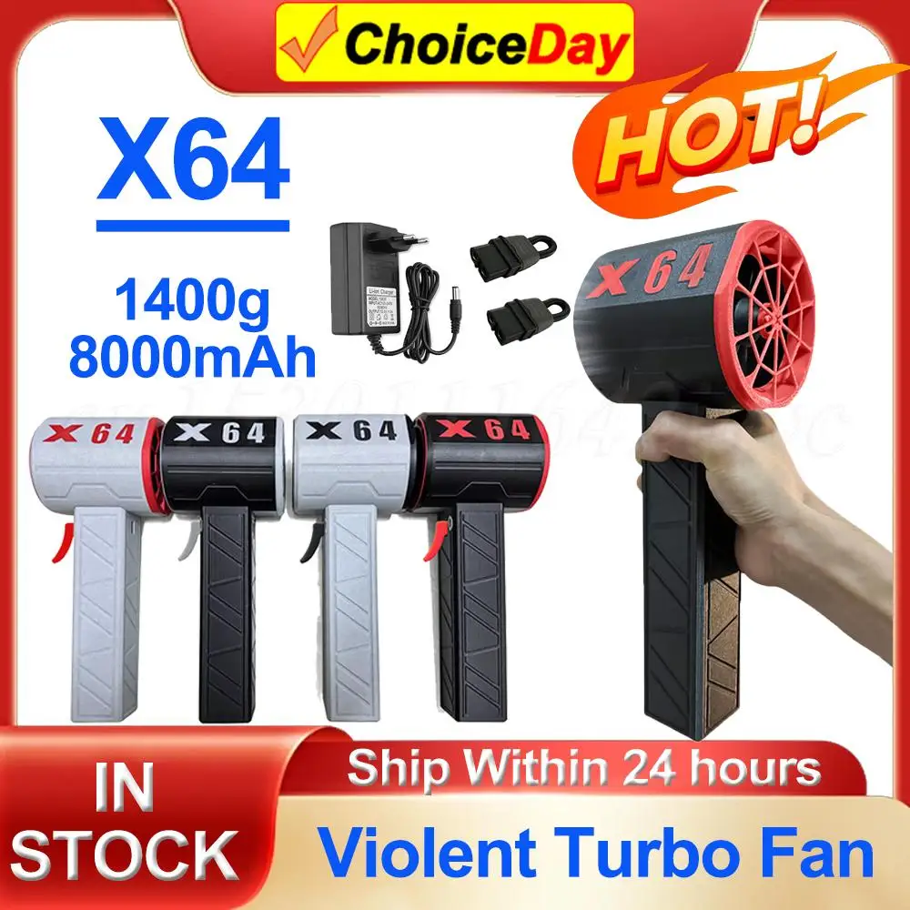 

X64 Car Violent Blower Handheld Turbo Jet Fan Brushless Motor 800W High Power Duct Fan Turbo Fan 8000mAh 1400G Thrust Air Blower