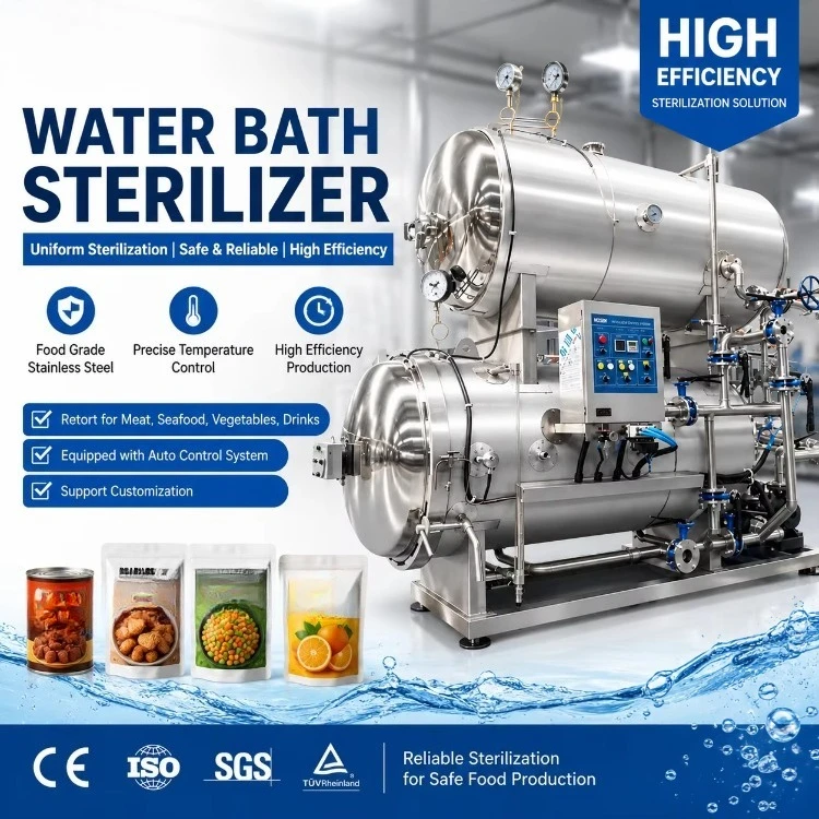 Mosen Industrial Water Bath  Retort Sterilizer for Canning Jars Aluminum Foil Pouches PP Bottles High-Temperature Sterilization