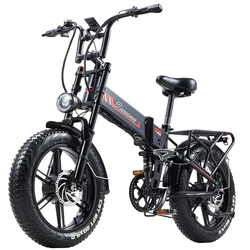 *for2000W Brushless 48V 20Ah Lithium Battery Aluminum Alloy Rear Hub Electric Mountain Bike Fat Tires Foldable Design for Adults