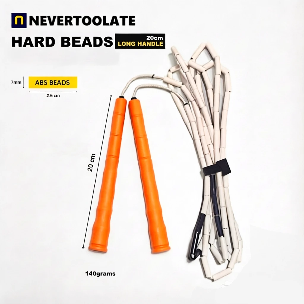 Long handle abs hard beads jump rope free style nevertoolate skip skipping rope beaded 7mm x 2.9 meters