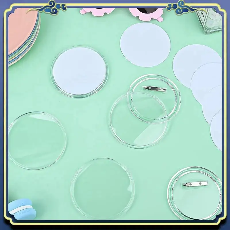 

Portable 150PCS 1.5Inch Button Maker DIY Button Pins, Acrylic Design Button Badge Clear Button Pin Badges