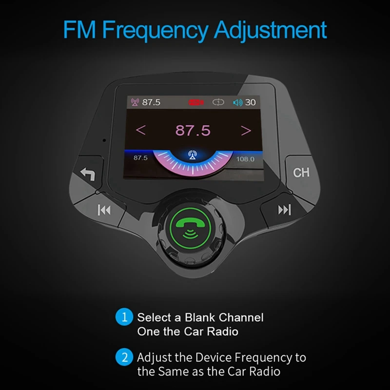 G24 Bluetooth 5.0 Car Kit Handsfree FM Transmitter QC3.0 Car Charger 2.0 Inch LCD Display AUX Audio Receiver MP3 Player