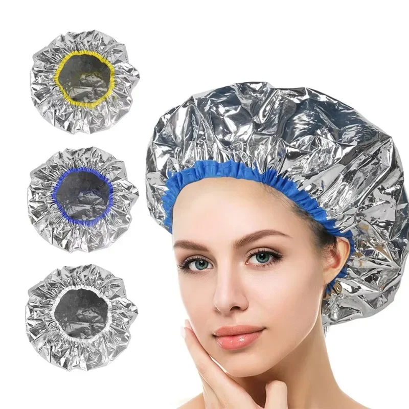 1pcs Self-heating Tin Foil Hat Heating Steam Hair Mask Cap Portable Hair Salon Smooth Hair Oil Baking Cap Термошапка Для Волос