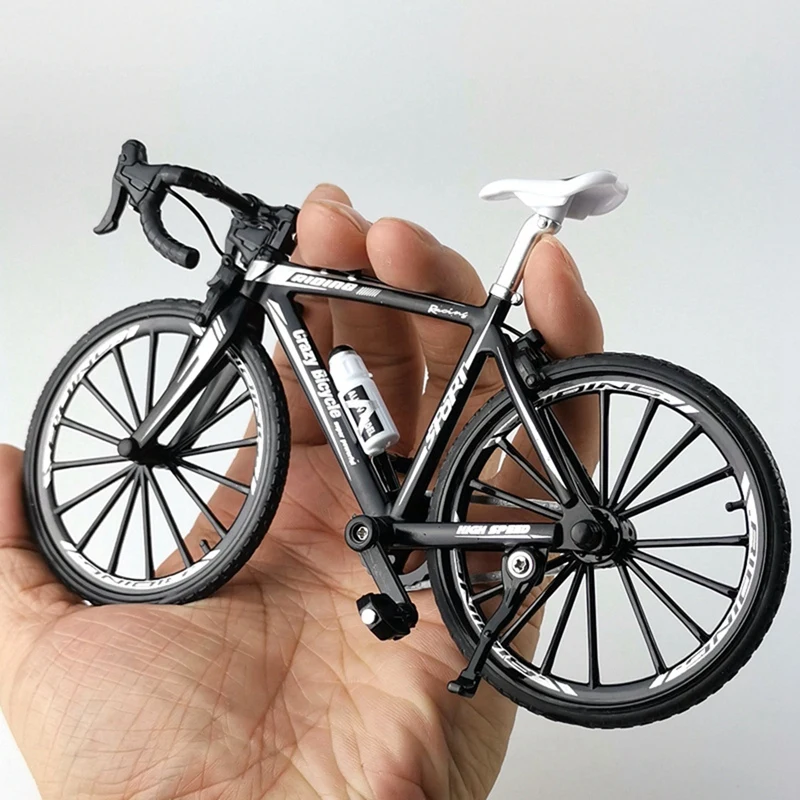 1:10 Alloy Bicycle Model Diecast Metal Finger Mountain Bike Curved Handlebar Bike Adult Collectible Children Toys