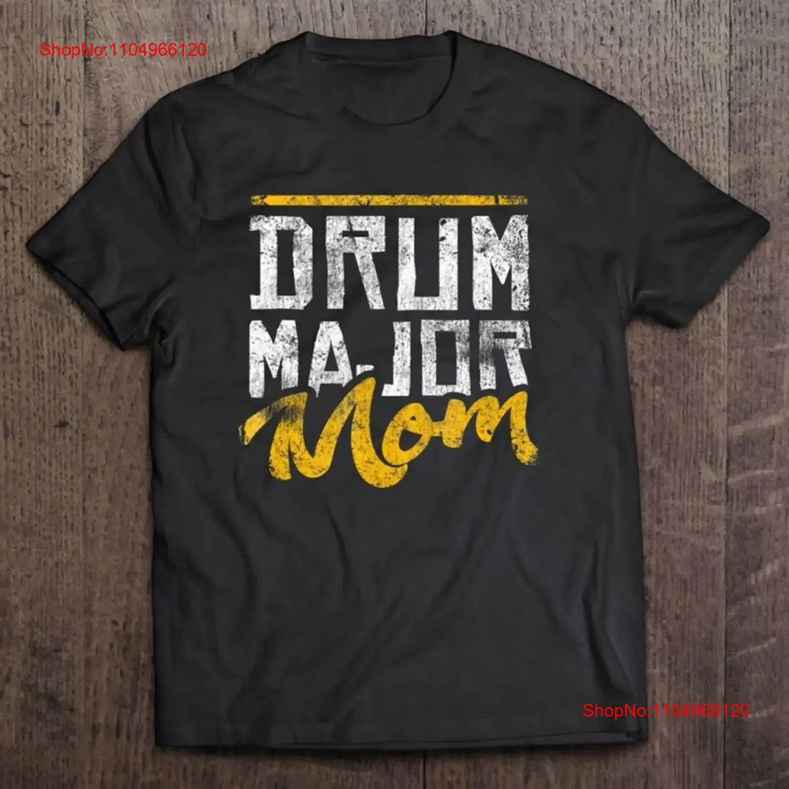 Camiseta con efecto desgastado Drum Major Mom Mother Mommy Marching Band, para el Día de la Madre, manga larga o corta, estilo vintage, ropa de diseñador con efecto lavado