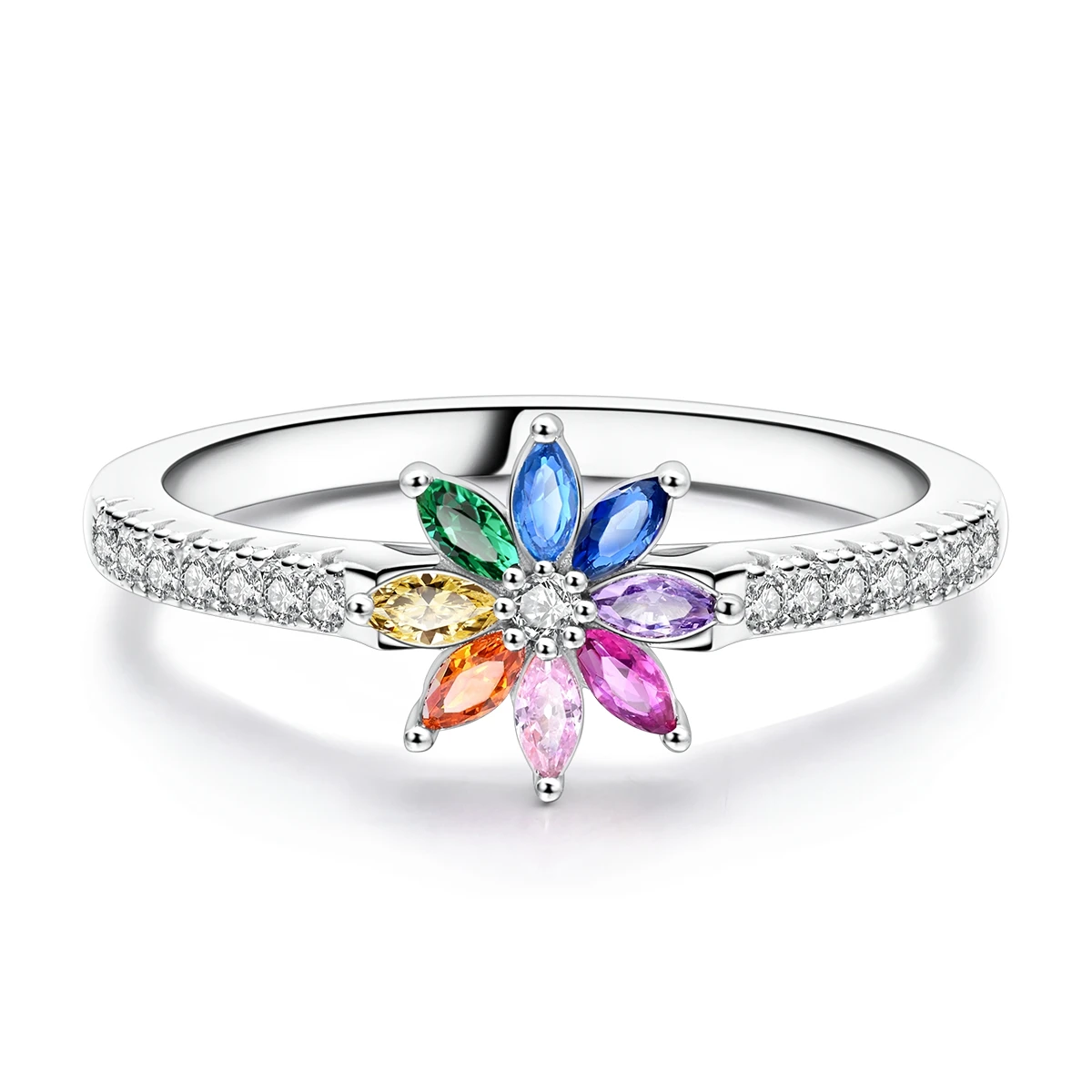 Women's 925 Sterling Silver Firefly Moon Wedding Anniversary Ring