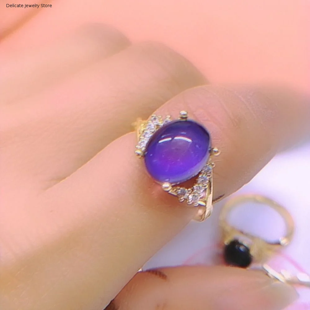 Temperature Control Color Retro Adjustable Mood Rings Oval Fashion Changing Color Ring Jewelry Moon Stone