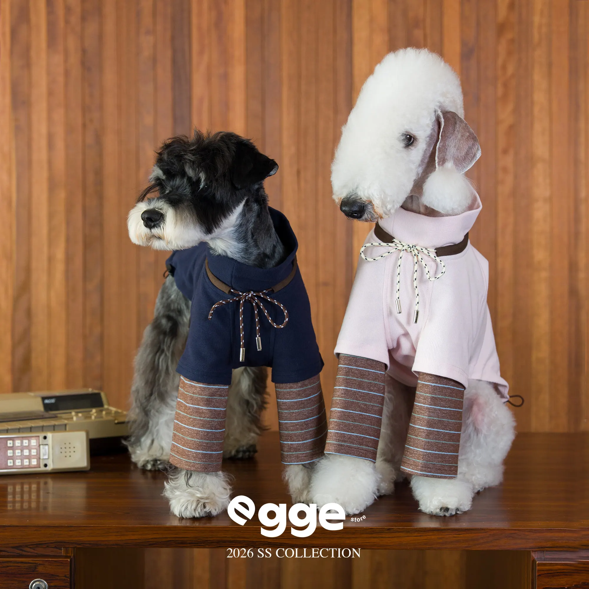 

College Style Hoodie for Pet Dog in Spring Vintage Striped Patchwork Fake Two-Piece Drawstring Sweatshirt for Italian Greyhound