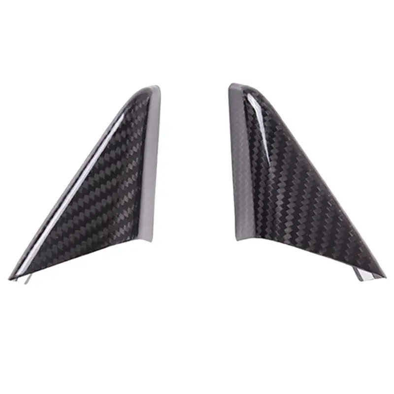 

Top!-Real Carbon Fiber Decorative Cover A Pillar Triangle For 718 911 2012- 2019 Car Accessories Gloss Black