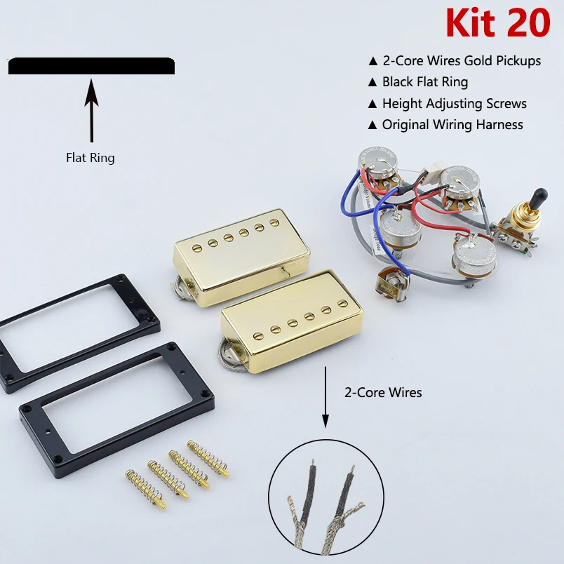 1 set originele echte Epi Standard PRO elektrische gitaar Alnico humbucker pick-up nikkel / gouden cover
